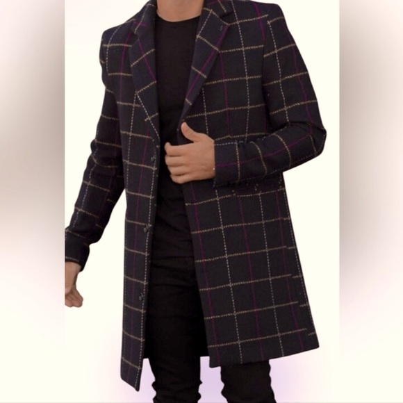 DISTRETT Made in Italy Vintage style men’s plaid wool coat Sz XL - Picture 17 of 17